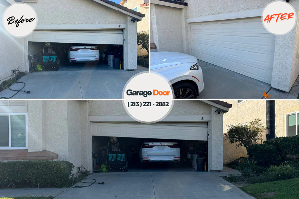 Before and after: garage door repair Muskogee, OK
